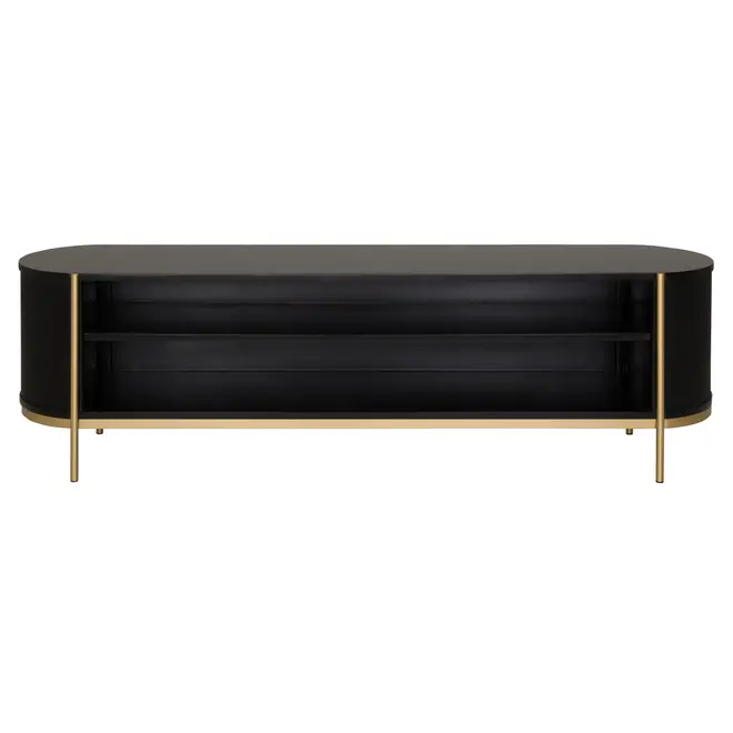 RACK 1,80 M X 43 CM ECLAIR TELA - EBANIZADO/DOURADO - Foto 1