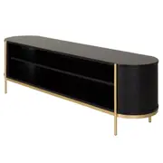 RACK 1,80 M X 43 CM ECLAIR TELA - EBANIZADO/DOURADO - Foto 2
