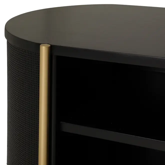 RACK 1,80 M X 43 CM ECLAIR TELA - EBANIZADO/DOURADO - Foto 4
