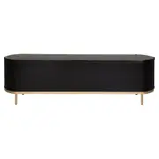 RACK 1,80 M X 43 CM ECLAIR TELA - EBANIZADO/DOURADO - Foto 6