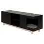 RACK 1 PORTA DE CORRER 1,50 M X 40 CM NOOK - PRETO/NATURAL WASHED - Foto 2