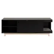 RACK 1 PORTA DE CORRER 1,50 M X 40 CM NOOK - PRETO/NATURAL WASHED - Foto 3