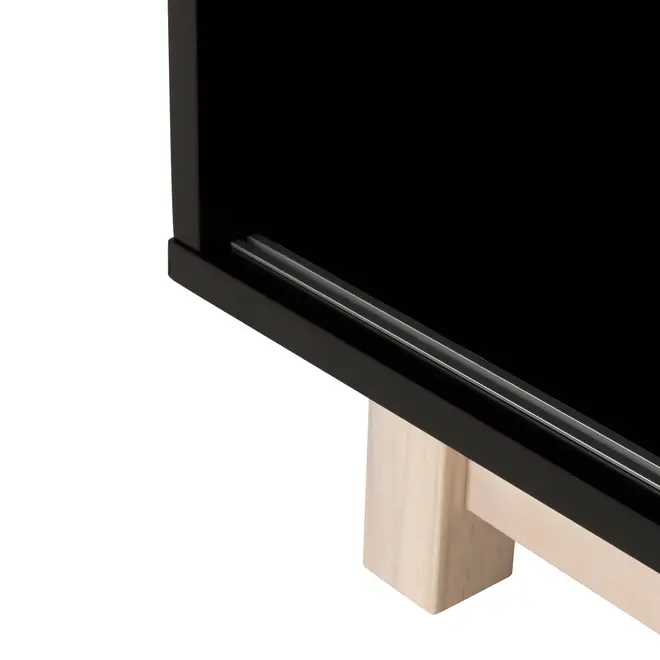 RACK 1 PORTA DE CORRER 1,50 M X 40 CM NOOK - PRETO/NATURAL WASHED - Foto 8