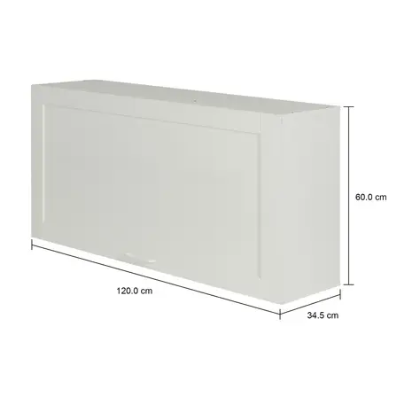 Imagem com medidas do produto ARMÁRIO DE COZINHA AÉREO 1,20 M 1 PORTA BASCULANTE LOGBOX