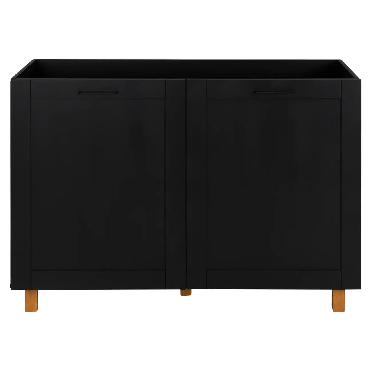 ARMÁRIO DE COZINHA INFERIOR 1,20 M 2 PORTAS LOGBOX - PRETO/NOZES - Foto 1