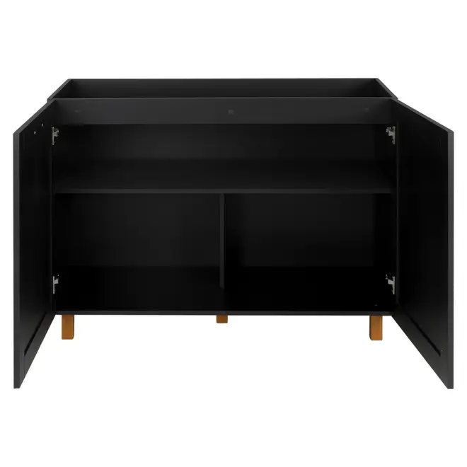 ARMÁRIO DE COZINHA INFERIOR 1,20 M 2 PORTAS LOGBOX - PRETO/NOZES - Foto 4