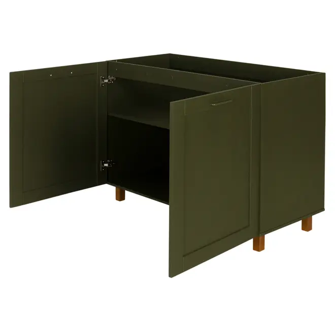 ARMÁRIO DE COZINHA INFERIOR 1,20 M 2 PORTAS LOGBOX - MUSGO/NOZES - Foto 3