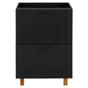 PRETO/NOZES - GAVETEIRO 60 CM 3 GAVETAS LOGBOX