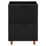 PRETO/NOZES - GAVETEIRO 60 CM 3 GAVETAS LOGBOX