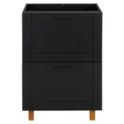 GAVETEIRO PARA COZINHA 60 CM 3 GAVETAS LOGBOX - PRETO/NOZES - Foto 1