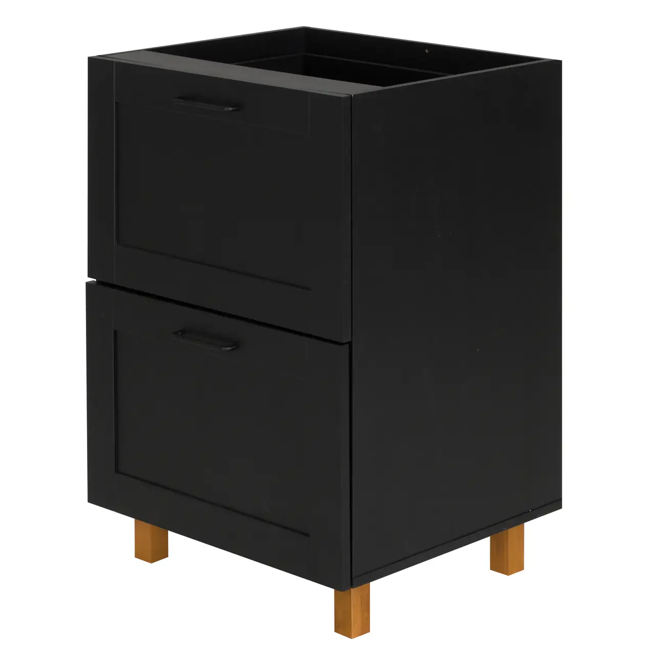 GAVETEIRO PARA COZINHA 60 CM 3 GAVETAS LOGBOX - PRETO/NOZES - Foto 2