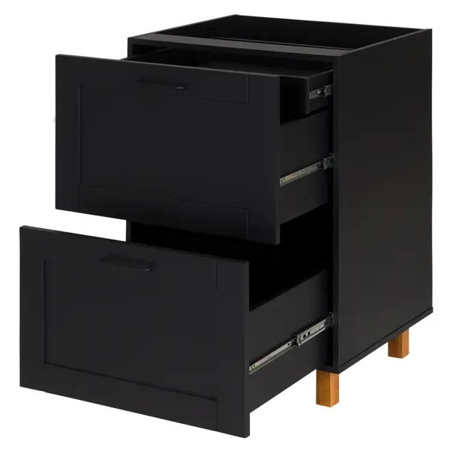 GAVETEIRO PARA COZINHA 60 CM 3 GAVETAS LOGBOX - PRETO/NOZES - Foto 3