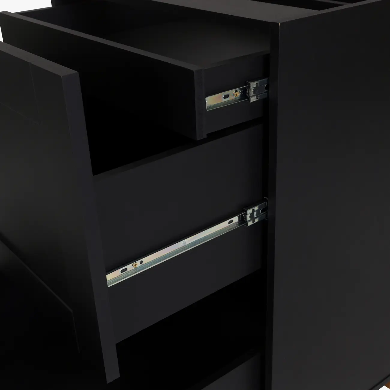 GAVETEIRO PARA COZINHA 60 CM 3 GAVETAS LOGBOX - PRETO/NOZES - Foto 5