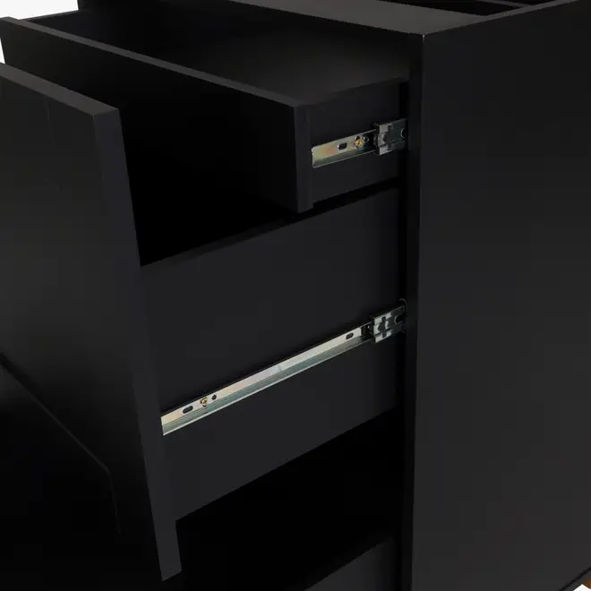 GAVETEIRO PARA COZINHA 60 CM 3 GAVETAS LOGBOX - PRETO/NOZES - Foto 5