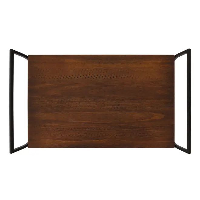 BANDEJA 51 CM X 30 CM JAHARI - NOZES RÚSTICO/PRETO - Foto 4