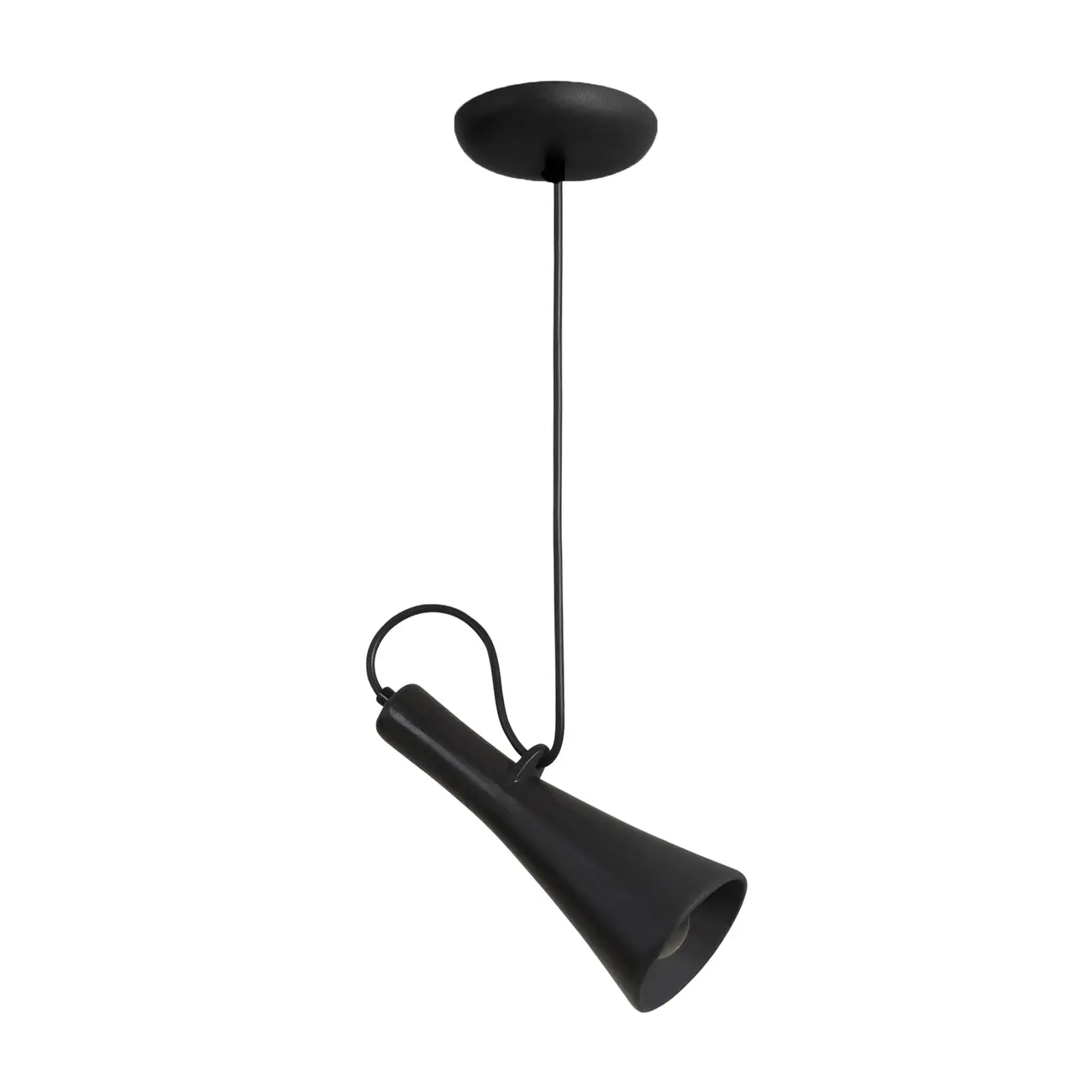 LUMINÁRIA DE TETO CORNET - PRETO/PRETO - Foto 1