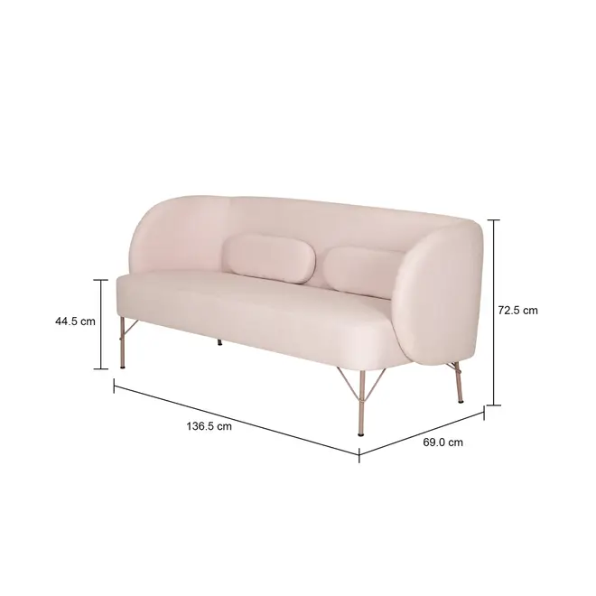 SOFÁ 2 LUGARES NORDIC - QUARTZO ROSA/QUARTZO ROSA - Foto 8