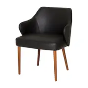 POLTRONA HERVIK - PRETO/NOZES - Foto 1
