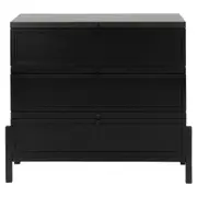 CÔMODA 3 GAVETAS 1,02 M X 42 CM PAMPA - EBANIZADO/PRETO - Foto 1