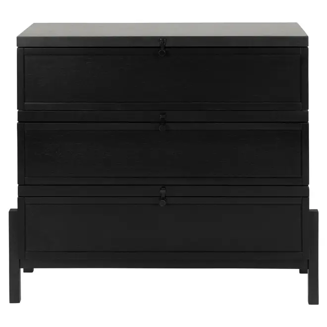 CÔMODA 3 GAVETAS 1,02 M X 42 CM PAMPA - EBANIZADO/PRETO - Foto 1
