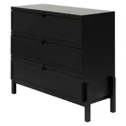 CÔMODA 3 GAVETAS 1,02 M X 42 CM PAMPA - EBANIZADO/PRETO - Foto 2
