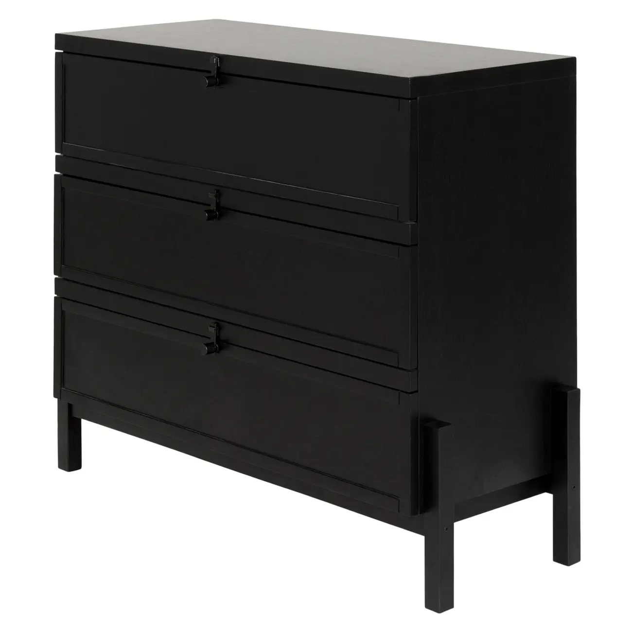 CÔMODA 3 GAVETAS 1,02 M X 42 CM PAMPA - EBANIZADO/PRETO - Foto 2