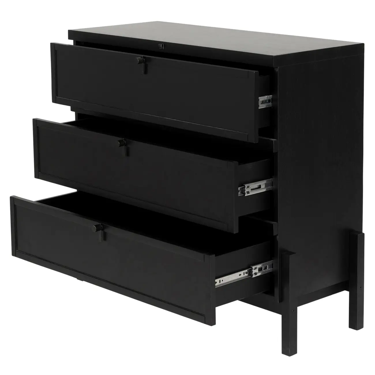 CÔMODA 3 GAVETAS 1,02 M X 42 CM PAMPA - EBANIZADO/PRETO - Foto 3