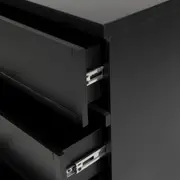 CÔMODA 3 GAVETAS 1,02 M X 42 CM PAMPA - EBANIZADO/PRETO - Foto 5