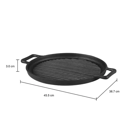 Imagem com medidas do produto GRILL DE FERRO 36 CM DIVINÓPOLIS
