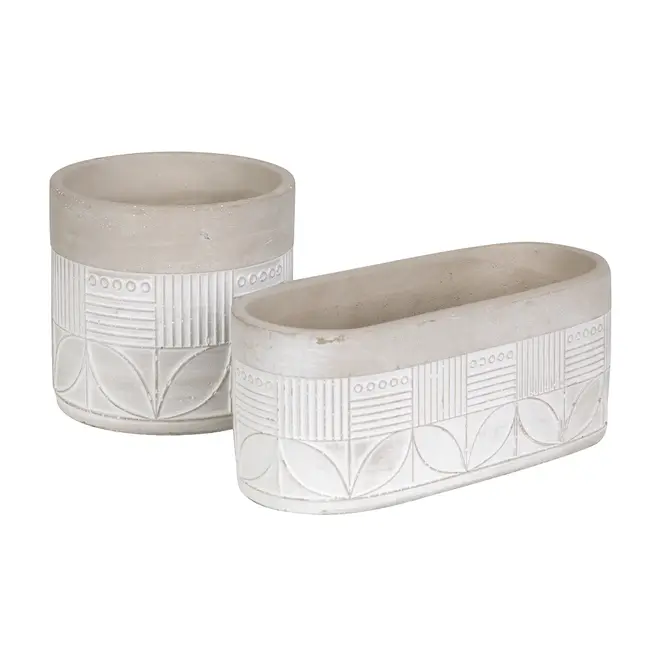 CACHEPÔ 12 CM BETON ART - KONKRET/BRANCO - Foto 4