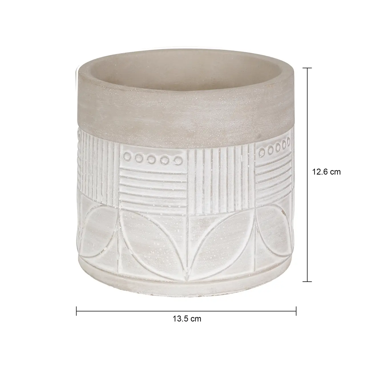 CACHEPÔ 12 CM BETON ART - KONKRET/BRANCO - Foto 5