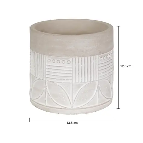 Imagem com medidas do produto CACHEPÔ 12 CM BETON ART