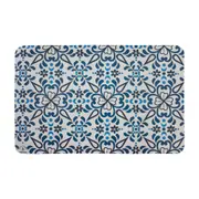 LUGAR AMERICANO 43 CM X 28 CM FOLKSY BLOOM - BRANCO/AZUL - Foto 1