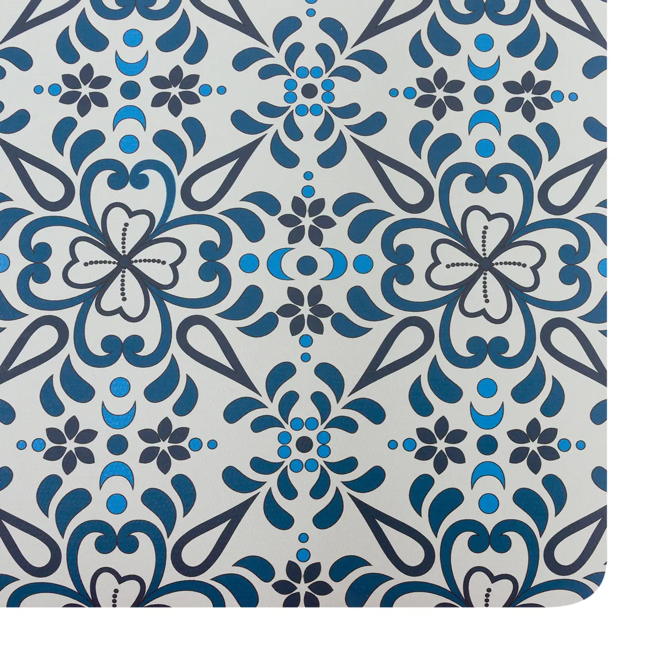 LUGAR AMERICANO 43 CM X 28 CM FOLKSY BLOOM - BRANCO/AZUL - Foto 2