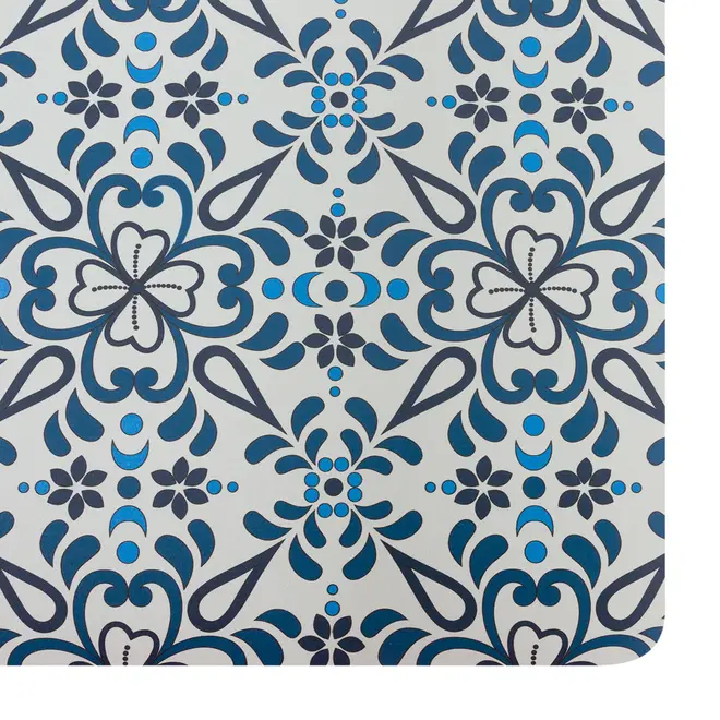 LUGAR AMERICANO 43 CM X 28 CM FOLKSY BLOOM - BRANCO/AZUL - Foto 2