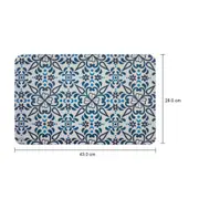 LUGAR AMERICANO 43 CM X 28 CM FOLKSY BLOOM - BRANCO/AZUL - Foto 5