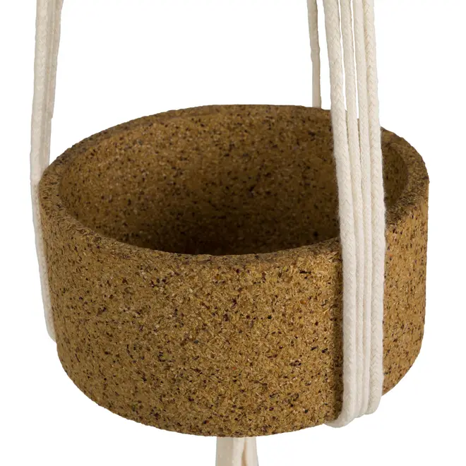 CACHEPÔ SUSPENSO 17 CM PALHA CAFÉ - FIBRA CLARA - Foto 3