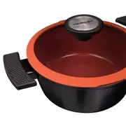 CAÇAROLA INDUÇÃO 20 CM DE CHEF - PRETO/TERRACOTA - Foto 5