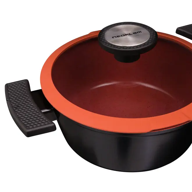 CAÇAROLA INDUÇÃO 20 CM DE CHEF - PRETO/TERRACOTA - Foto 5