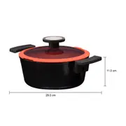 CAÇAROLA INDUÇÃO 20 CM DE CHEF - PRETO/TERRACOTA - Foto 9