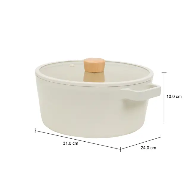 CAÇAROLA INDUÇÃO 24 CM FIKA - BEGE/PINUS NATURAL - Foto 21