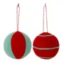 KIT COM 2 PINGENTES BOLAS COLORFUN XMAS - VERMELHO/SORBET DE MENTA - Foto 1