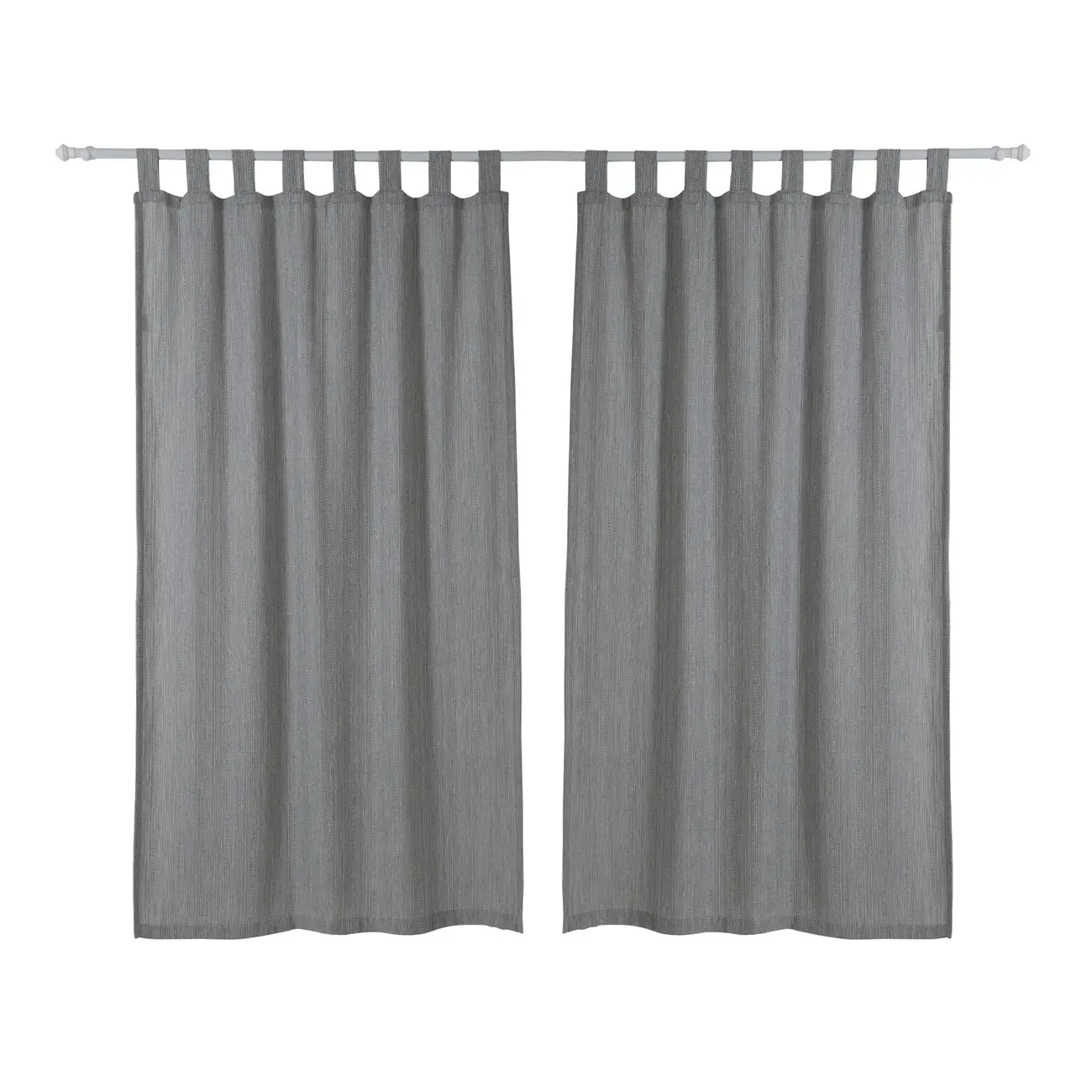 CORTINA 2 PEÇAS 1,30 M X 2,30 M RAYÉE - BLEU CENDRÉ/NATURAL - Foto 1