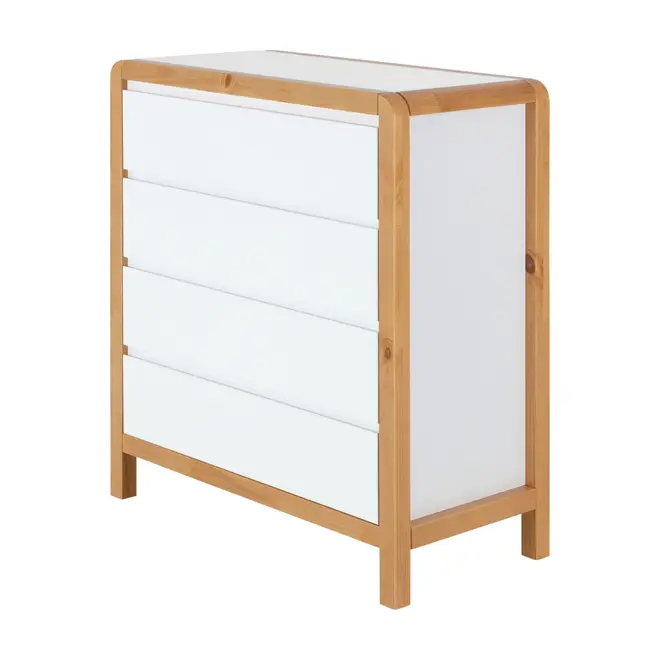 CÔMODA 4 GAVETAS 90 CM X 45 CM KANT - BRANCO/AMÊNDOA - Foto 9