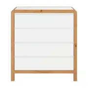 CÔMODA 4 GAVETAS 90 CM X 45 CM KANT - BRANCO/AMÊNDOA - Foto 1