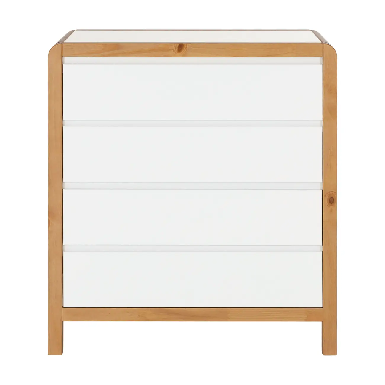 CÔMODA 4 GAVETAS 90 CM X 45 CM KANT - BRANCO/AMÊNDOA - Foto 1