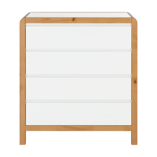 CÔMODA 4 GAVETAS 90 CM X 45 CM KANT - BRANCO/AMÊNDOA - Foto 1