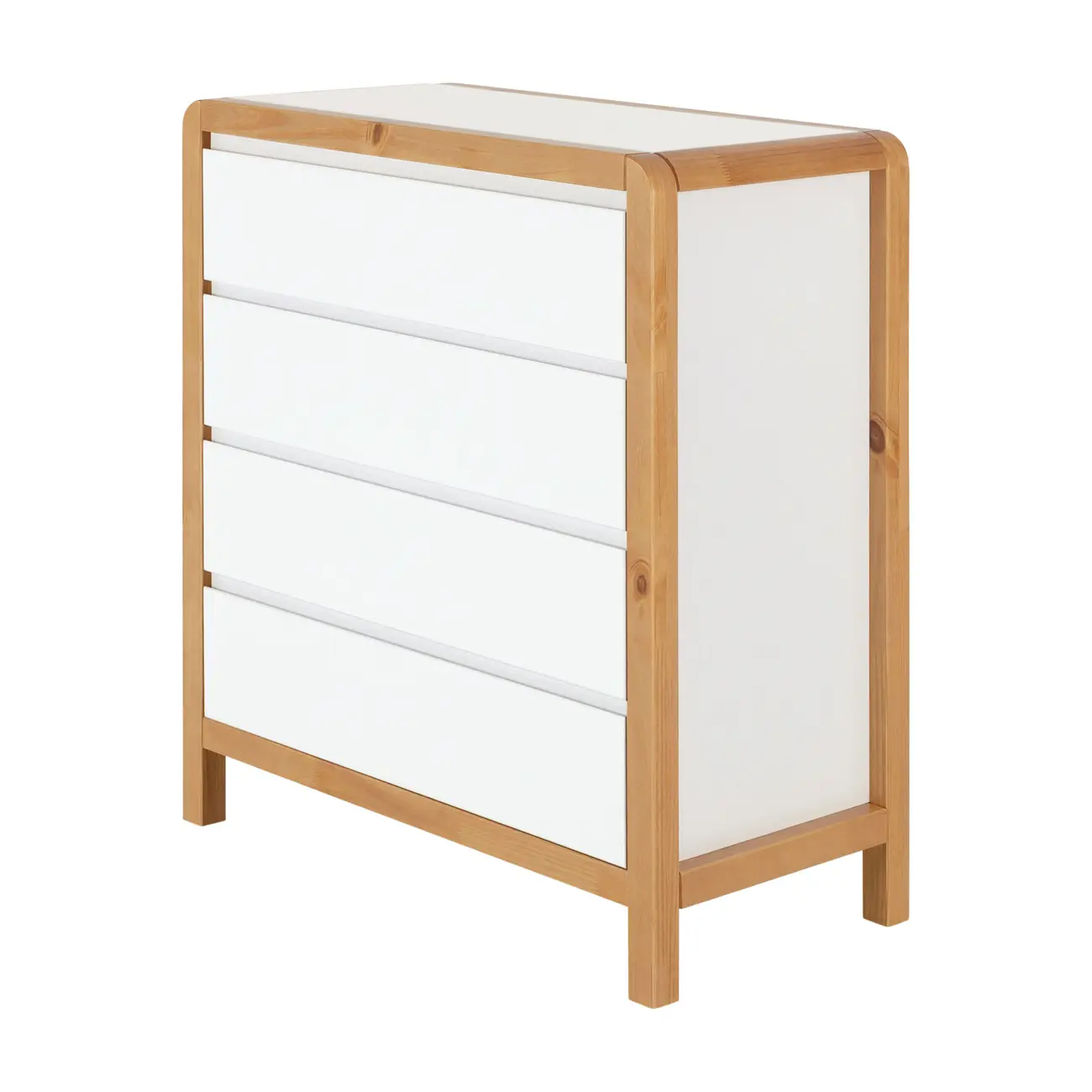 CÔMODA 4 GAVETAS 90 CM X 45 CM KANT - BRANCO/AMÊNDOA - Foto 2