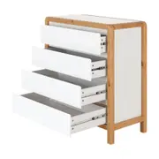 CÔMODA 4 GAVETAS 90 CM X 45 CM KANT - BRANCO/AMÊNDOA - Foto 3