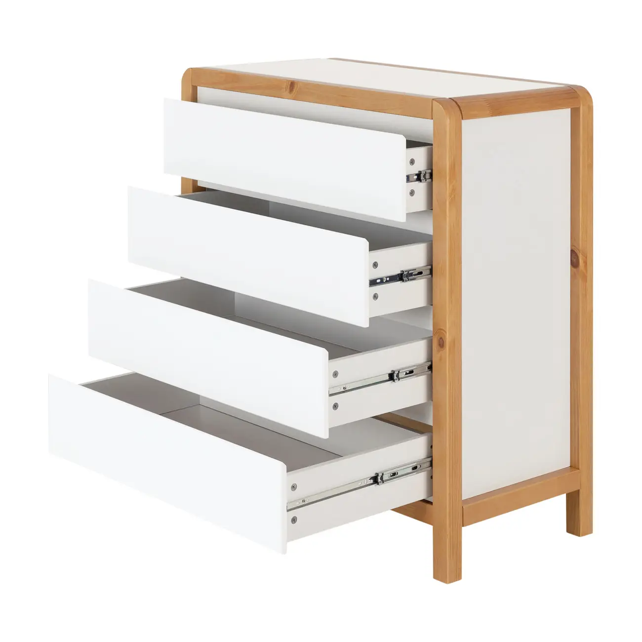 CÔMODA 4 GAVETAS 90 CM X 45 CM KANT - BRANCO/AMÊNDOA - Foto 3